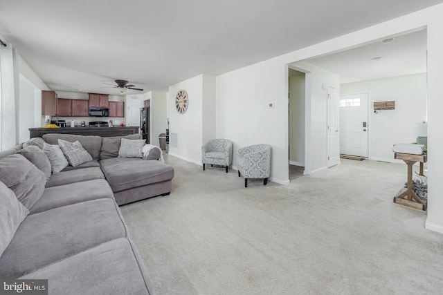 7 Schooner, Carneys Point, NJ 08069 - living area with a ceiling fan and light carpet