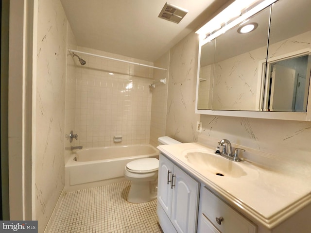5100 Convent Ln Unit 412, Philadelphia, PA 19114 - bathroom with vanity, toilet, shower / bath combination, and tile patterned flooring