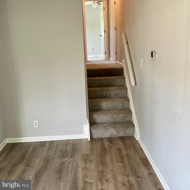 647 Elm St, Aberdeen, MD 21001 - staircase with wood finished floors and baseboards