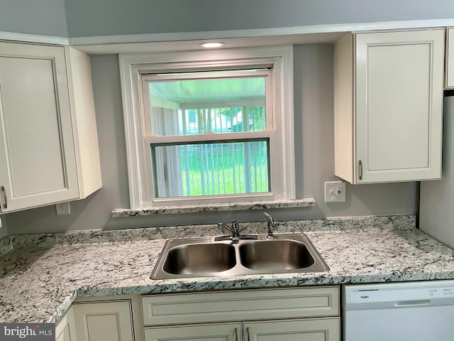 647 Elm St, Aberdeen, MD 21001 - kitchen with white dishwasher, light countertops, and white cabinetry