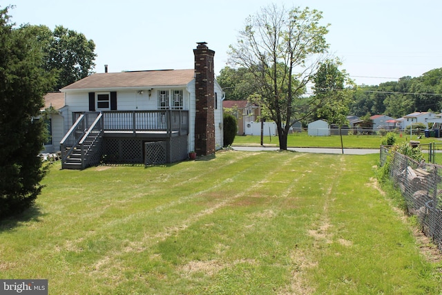647 Elm St, Aberdeen, MD 21001 - view of yard with a wooden deck and stairs