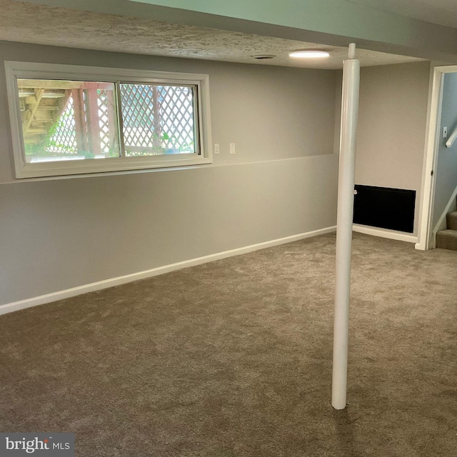 647 Elm St, Aberdeen, MD 21001 - below grade area with carpet and stairway