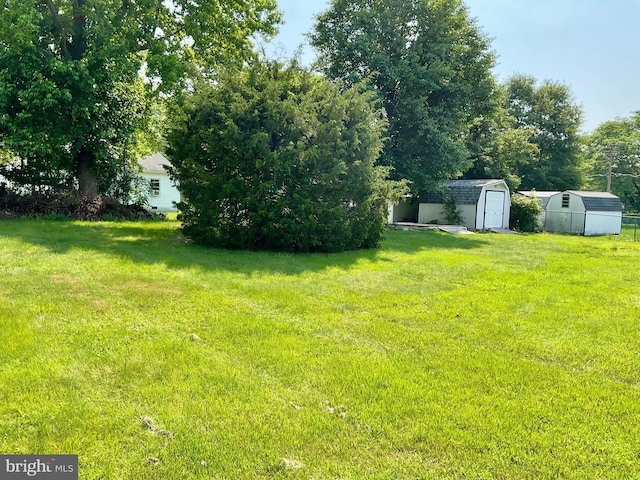 647 Elm St, Aberdeen, MD 21001 - view of green lawn with a storage unit