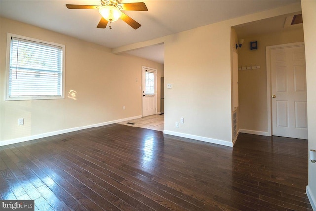 113 Wilgate Rd, Owings Mills, MD 21117 - unfurnished room featuring ceiling fan, hardwood / wood-style flooring, and baseboards