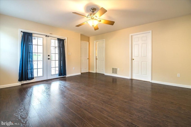 113 Wilgate Rd, Owings Mills, MD 21117 - spare room with dark wood-style floors, a ceiling fan, and baseboards
