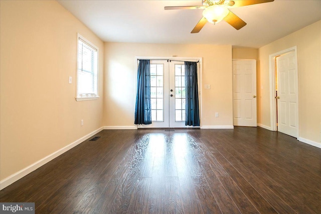 113 Wilgate Rd, Owings Mills, MD 21117 - spare room featuring baseboards, dark wood finished floors, and a ceiling fan