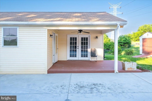 113 Wilgate Rd, Owings Mills, MD 21117 - doorway to property featuring french doors and a ceiling fan