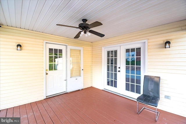113 Wilgate Rd, Owings Mills, MD 21117 - wooden terrace featuring ceiling fan and french doors