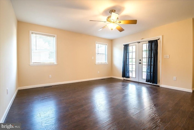 113 Wilgate Rd, Owings Mills, MD 21117 - unfurnished room with ceiling fan, dark wood finished floors, and baseboards