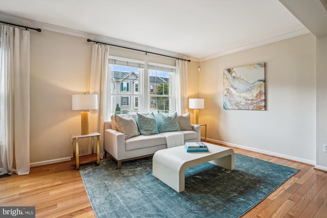7484 Gadsby Sq, Alexandria, VA 22315 - living area with crown molding, light wood-style floors, and baseboards