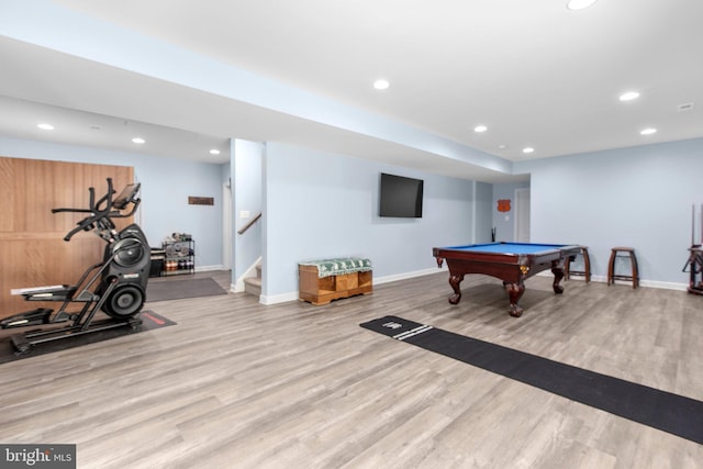 338 Ireland Dr, Fredericksburg, VA 22406 - game room featuring recessed lighting, wood finished floors, and billiards
