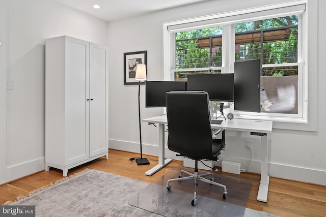1401 S Carolina Ave SE Unit 1, Washington, DC 20003 - home office with light wood-style flooring and recessed lighting