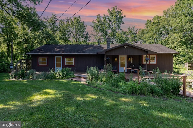 1214 Minnich Rd, Mechanicsburg, PA 17055 - view of front of home featuring a front lawn, a chimney, and a shingled roof