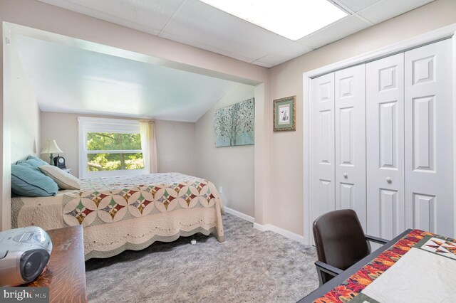 1214 Minnich Rd, Mechanicsburg, PA 17055 - carpeted bedroom with vaulted ceiling, a closet, and an office area