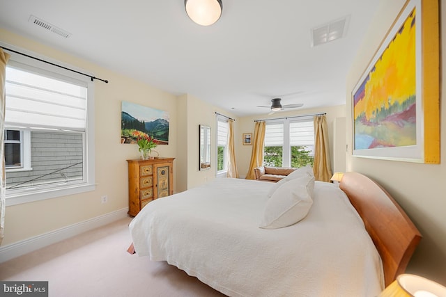 2811 35th St NW, Washington, DC 20007 - bedroom with carpet flooring, baseboards, and a ceiling fan