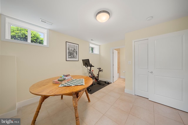 2811 35th St NW, Washington, DC 20007 - office area featuring baseboards and light tile patterned floors