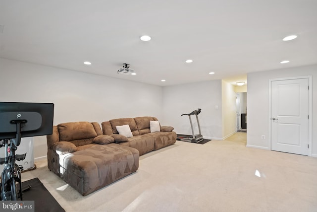 22864 Chestnut Oak Ter, Sterling, VA 20166 - living room with light carpet, recessed lighting, and baseboards