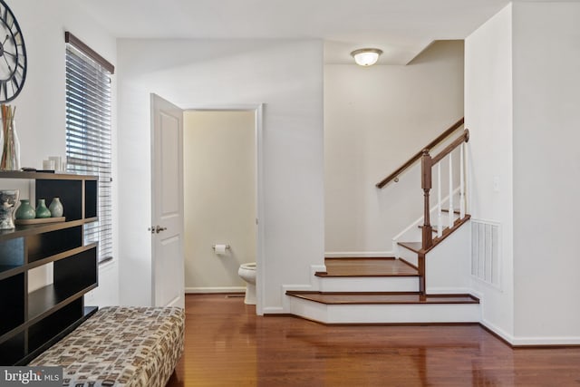 22864 Chestnut Oak Ter, Sterling, VA 20166 - stairs with wood finished floors and baseboards