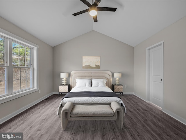 39 Mdg, Berkeley Springs, WV 25411 - bedroom with wood finished floors, baseboards, a ceiling fan, and vaulted ceiling