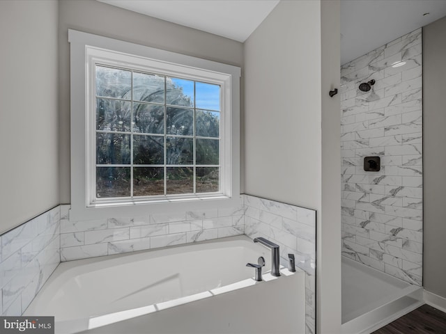 39 Mdg, Berkeley Springs, WV 25411 - bathroom with a garden tub and a tile shower