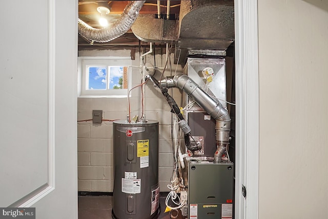3316 Fairview Rd, Baltimore, MD 21207 - utility room featuring electric water heater