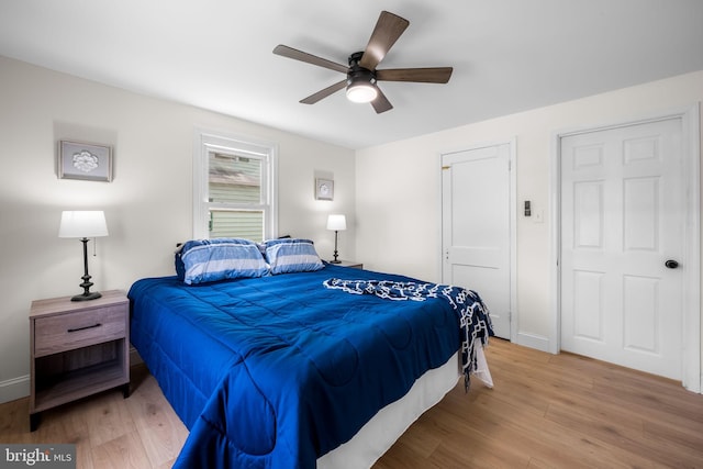 5600 Patrick Henry, Baltimore, MD 21225 - bedroom with light wood-type flooring, ceiling fan, and baseboards