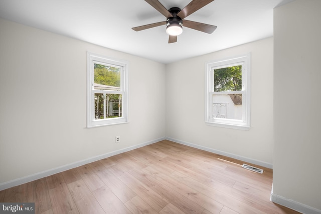 5600 Patrick Henry, Baltimore, MD 21225 - empty room featuring plenty of natural light, ceiling fan, baseboards, and light wood-style floors