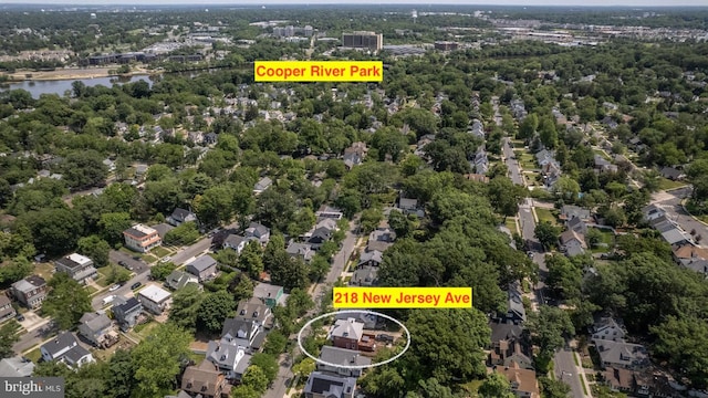 218 New Jersey Ave, Collingswood, NJ 08108 - aerial overview of property's location featuring a large body of water