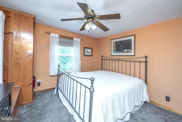 218 New Jersey Ave, Collingswood, NJ 08108 - carpeted bedroom featuring baseboards and a ceiling fan