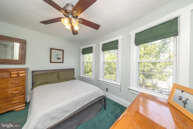 218 New Jersey Ave, Collingswood, NJ 08108 - bedroom with carpet floors, baseboards, and a ceiling fan