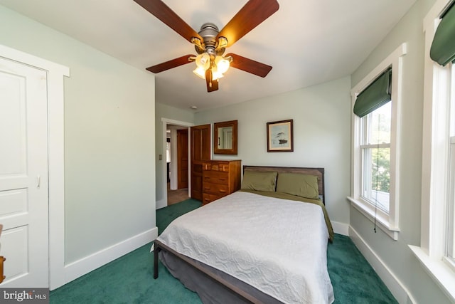 218 New Jersey Ave, Collingswood, NJ 08108 - bedroom featuring carpet floors, baseboards, and a ceiling fan