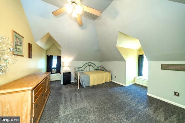 218 New Jersey Ave, Collingswood, NJ 08108 - unfurnished bedroom with vaulted ceiling, multiple windows, dark colored carpet, and baseboards