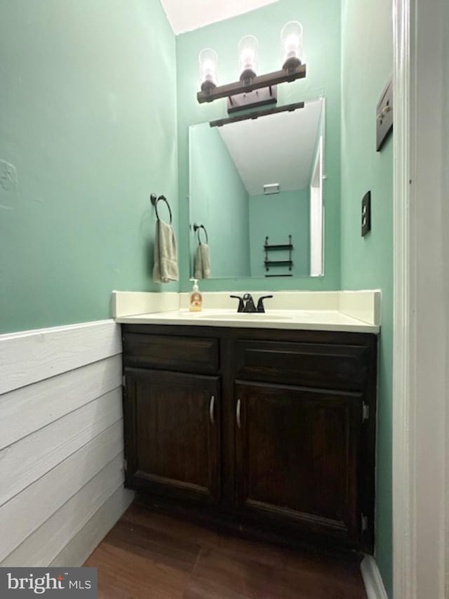 39410 Thomas Dr, Mechanicsville, MD 20659 - bathroom with vanity and wood finished floors