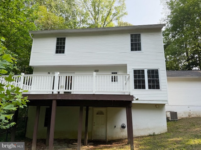 39410 Thomas Dr, Mechanicsville, MD 20659 - rear view of house featuring a deck and cooling unit