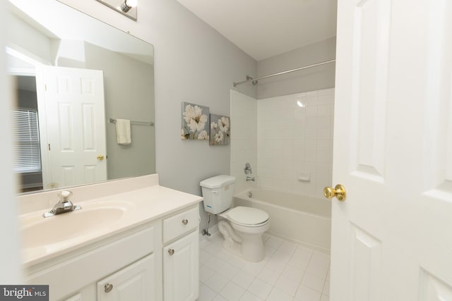 20976 Kittanning Ln, Ashburn, VA 20147 - full bath featuring tile patterned flooring, vanity, toilet, and bathtub / shower combination