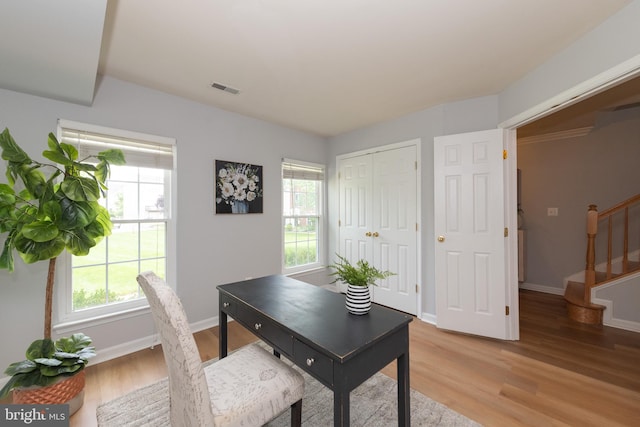 20976 Kittanning Ln, Ashburn, VA 20147 - office space featuring light wood-style flooring, plenty of natural light, and baseboards