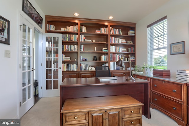 126 Windermere Dr, Palmyra, PA 17078 - home office featuring french doors and light carpet