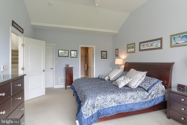 126 Windermere Dr, Palmyra, PA 17078 - bedroom featuring vaulted ceiling and light colored carpet