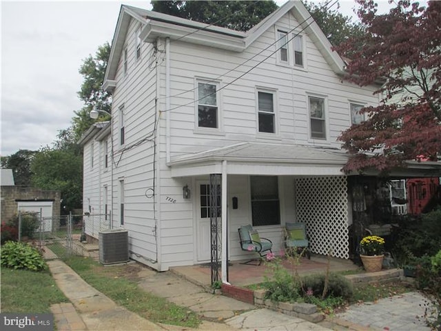 7728 Union Ave, Elkins Park, PA 19027 - view of front of home with a patio area and central AC unit