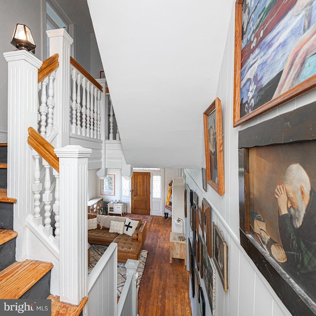 510 E Main St, Birdsboro, PA 19508 - stairs featuring wood finished floors and lofted ceiling