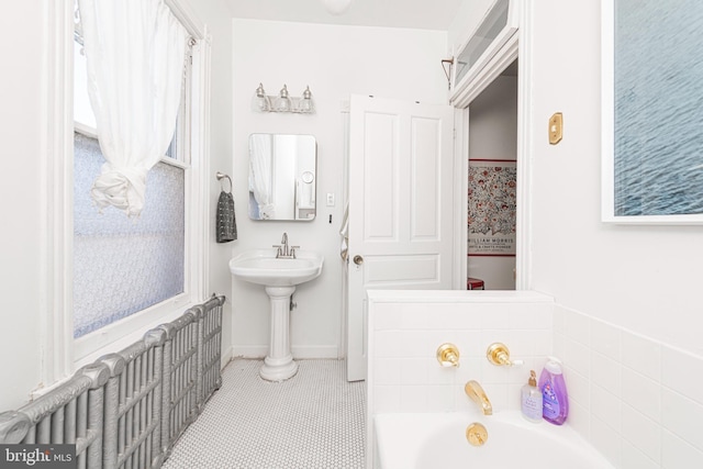 510 E Main St, Birdsboro, PA 19508 - full bathroom with a bath, tile patterned flooring, and a sink