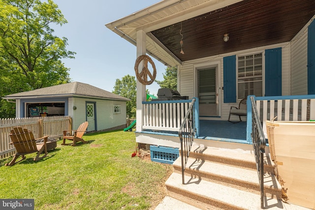 510 E Main St, Birdsboro, PA 19508 - view of grassy yard featuring an outdoor structure