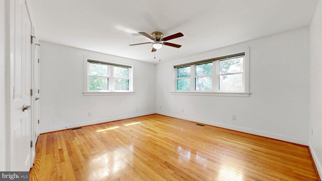 225 Dupont Cir, Wilmington, DE 19809 - unfurnished room with ceiling fan and light wood-type flooring