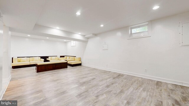 225 Dupont Cir, Wilmington, DE 19809 - unfurnished living room with light wood finished floors and recessed lighting