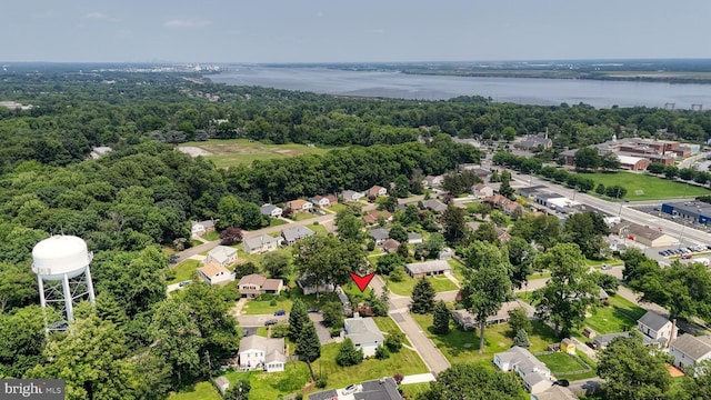 225 Dupont Cir, Wilmington, DE 19809 - aerial perspective of suburban area with a large body of water and a forest