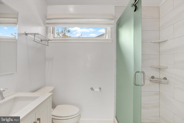 869 Primrose Dr, Warminster, PA 18974 - full bathroom with a shower stall, toilet, and vanity