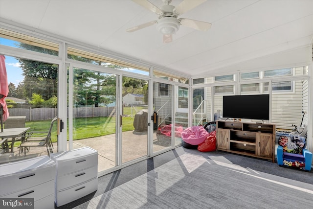 869 Primrose Dr, Warminster, PA 18974 - sunroom / solarium with entry steps, healthy amount of natural light, and ceiling fan