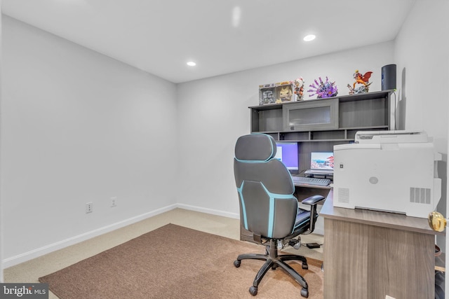 1606 Montmorency Dr, Vienna, VA 22182 - office with carpet flooring, baseboards, and recessed lighting