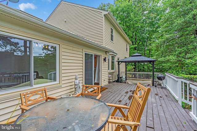 1606 Montmorency Dr, Vienna, VA 22182 - wooden terrace featuring a gazebo and outdoor dining area