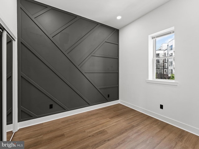 2331 N Front St, Philadelphia, PA 19133 - empty room with baseboards, light wood-style floors, and recessed lighting
